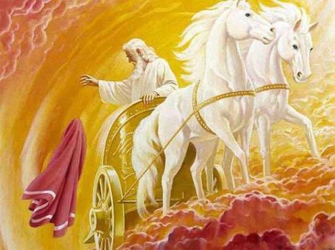 A painting on the passage of the mantle from Elijah to Elisha. Bible Verse List, Image Of Jesus, Chariots Of Fire, Bible Pictures, Prophetic Art, Biblical Art, Jaco, Holy Ghost, Jesus Pictures