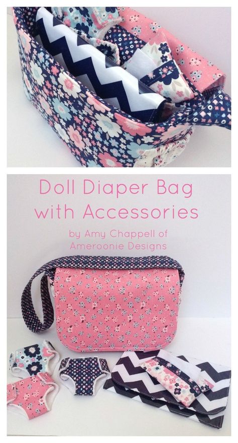 Baby Doll Diaper Bag, Accessories Tutorial, Pochette Diy, Diy Sy, Diaper Bag Accessories, Diy Bebe, Baby Doll Accessories, Beginner Sewing Projects Easy, Baby Doll Clothes