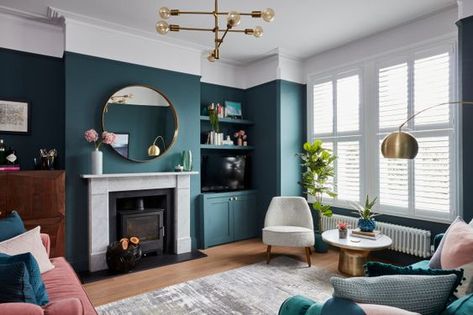 1930s Living Room, Teal Living Rooms, Victorian Living Room, Cosy Living Room, Transitional Living, Transitional Living Rooms, Living Room Green, Beautiful Living Rooms, Living Room Inspo