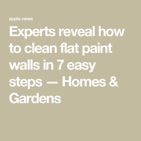 Experts reveal how to clean flat paint walls in 7 easy steps — Homes & Gardens Clean Flat Paint Walls, Flat Paint Walls, Paint Walls, Washing Walls, Flat Paint, Painted Walls, Paint Finishes, Easy Steps, Easy Step