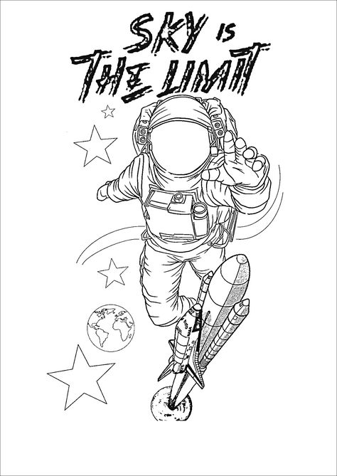 Stand On Business Tattoo, Space Jam Tattoo Design, Villain Tattoo Design, Sky Is The Limit Tattoo Stencil, Stencil Tattoo Ideas Men Forearm, The Sky Is The Limit Tattoos, The World Is Yours Tattoo Stencil, Shoot For The Stars Tattoo, The World Is Yours Tattoo Design