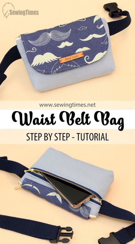 Diy Waist Belt, Waist Bag Diy, Belt Bag Diy, Diy Belt Bag, Zippered Tote Bag Tutorial, Fanny Pack Pattern, Diy Pouch, Leather Bag Tutorial, Waist Belt Bag