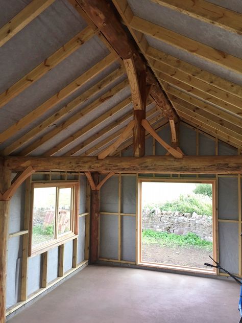 Roundwood Timber Framing, Oak French Doors, Timber Logs, Timber Frame Building, Self Build, Timber Frame Construction, Timber Frames, Barn Plans, Timber Frame Homes