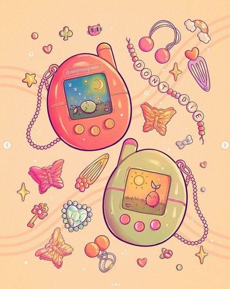 Fit Ideas Aesthetic, Kawaii Tamagotchi, Japan Kawaii, Isometric Art, Kawaii Illustration, Cute Kawaii Drawings, Fit Ideas, 판타지 아트, Cute Little Drawings