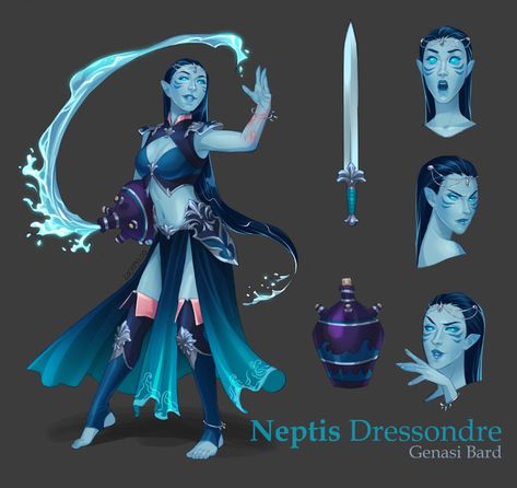 Character Concept Ideas, Dnd Genasi, Water Genasi, Dnd Ocs, Fantasy Inspo, Dnd Races, Character Sheets, Female Character Concept, Concept Ideas