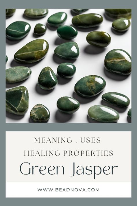 Discover the ultimate guide to Green Jasper's healing properties, meanings, and types. Learn how to cleanse and activate this powerful stone. Get answers to common questions and elevate your spiritual journey. Green Jasper Crystal Meaning, Jasper Meaning Stones, Green Jasper Meaning, Jasper Types, Jasper Stone Meaning, Green Jade Crystal, Crystal Magick, Jasper Meaning, Healing Rocks