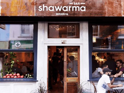 berber and q shawarma bar exmouth market exterior Shawarma Place, Lamb Shawarma, Small Shop Interior, Grill House, Cafeteria Design, Small Restaurant Design, Turkish Restaurant, Moroccan Mint Tea, London Cafe