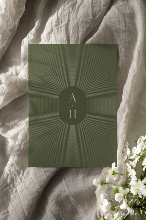 Minimalist Wedding Invitation Elegant, Minimalist Wedding Invitation Modern, Green Fall Weddings, Forest Wedding Invitation, Forest Wedding Invitations, Green Invitations, Free Wedding Invitations, Wedding Initials, Wedding Invitation Inspiration