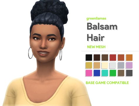 Balsam Hair - greenllamas | greenllamas on Patreon Greenllamas Sims 4, Sims Poses, Amber Hair, Cc Hair, The Sims 4 Pc, Pelo Sims, Sims 4 Mm Cc, Sims Ideas, Sims 4 Characters