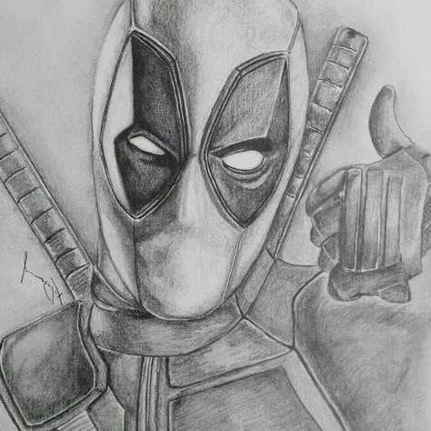 cute-drawing-ideas-deadpool-black-white-pencil-sketch Deadpool Drawing, Easy Pencil Drawings, Marvel Art Drawings, Kristina Webb, Deadpool Art, Pencil Drawing Tutorials, Drawing Hands, Drawing Eyes, Sketch Videos