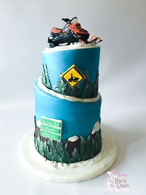 Snowmobile Cake, Snowmobile Girl, Interesting Cakes, Snow Party, 47th Birthday, Snow Machine, Ski Doo, Birthday Stuff, Themed Birthday Cakes