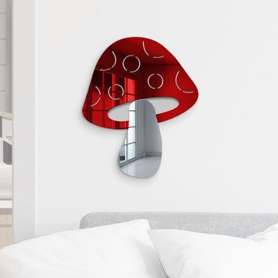 Magical Mushroom Wall Mirror Decor | 3D Toadstool Wall Hanging | Mushroomcore for Dorm, Studio, Kid’s Room, or Home | Made in The USA Size: 23" H x 19" W x 1" D | Latitude Run® Mushroom Wall Decor, Size 23.0 H x 19.0 W x 1.0 D in | Wayfair | Home Decor Mushroom Wall Decor, Fairy Toadstool, Wall Mirror Decor, Magical Mushroom, Magical Woodland, Fly Agaric, Room Studio, Bright Walls, Mirrored Wall