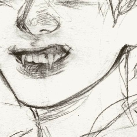 Vampire Sketch, Vampire Drawing, Vampire Teeth, Sketch, Pencil