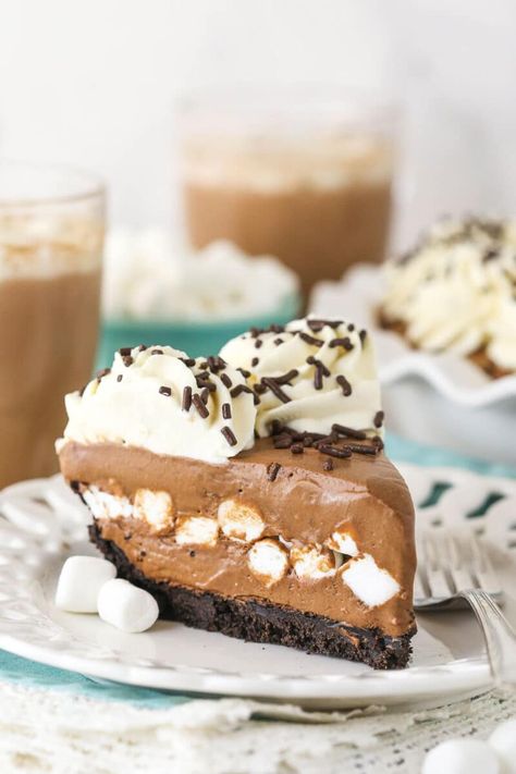 Hot Chocolate Pie, Chocolate Ice Cream Pie, Baileys Hot Chocolate, Cranberry Gingerbread, Hot Chocolate Ice Cream, Winter Flavors, Life Love And Sugar, No Bake Pie, Cocoa Powder Cookies