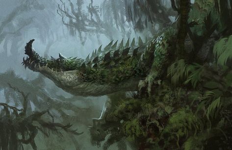 ArtStation - Old paintings and sketch dump Delete Everything, Alligators Art, Swamp Creature, Sketch Dump, Fantasy Beasts, Alien Concept Art, Forest Creatures, Monster Concept Art, Alien Creatures