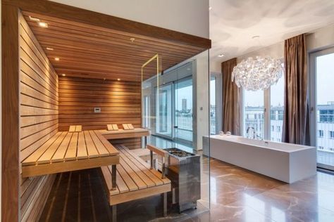 17 Sauna And Steam Shower Designs To Improve Your Home And Health Sauna Steam Room, Traditional Saunas, Sauna Design, Sauna Room, Simple Room, Infrared Sauna, Dream Bathrooms, Scandinavian Decor, Shower Design