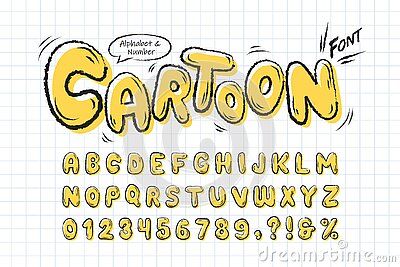 Comic Doodle, Hand Drawn Typeface, Alfabet Font, Doodle Font, Disney Letters, Graffiti Lettering Alphabet, Fonts Quotes, Disney Alphabet, Yellow Cartoon