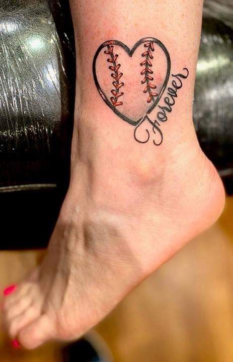 Mother Son Baseball Tattoos, Softball Tattoos For Women, Baseball Tattoo Ideas For Women, Softball Tattoos, Baseball Tattoo, Baseball Tattoos, Guitar Tattoo Design, Guitar Tattoo, Daughter Tattoos