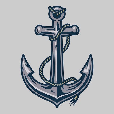 Anchor With Rope, Anchor Rope, Mario Bros., Nautical Anchor, Fashion Painting, Design Vector, Apparel Design, Anchors, Print Poster