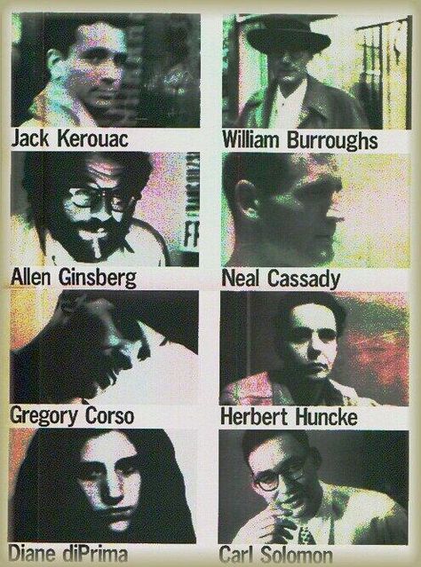 Writers of the Beat Generation. These authors rejected conformist society and sought to make their own way. The Beat Generation, The Lost Generation, Beat Poetry, Jack Kerouac Quotes, 1920s Jazz, Beatnik Style, Lost Generation, Generation Photo, Allen Ginsberg