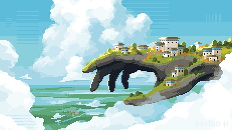 Home / Twitter Pixel Art Landscape, Pixel Art Background, Cool Pixel Art, Pix Art, Pixel Art Games, Pixel Art Design, Fantasy Places, Landscape Drawings, Motivational Art