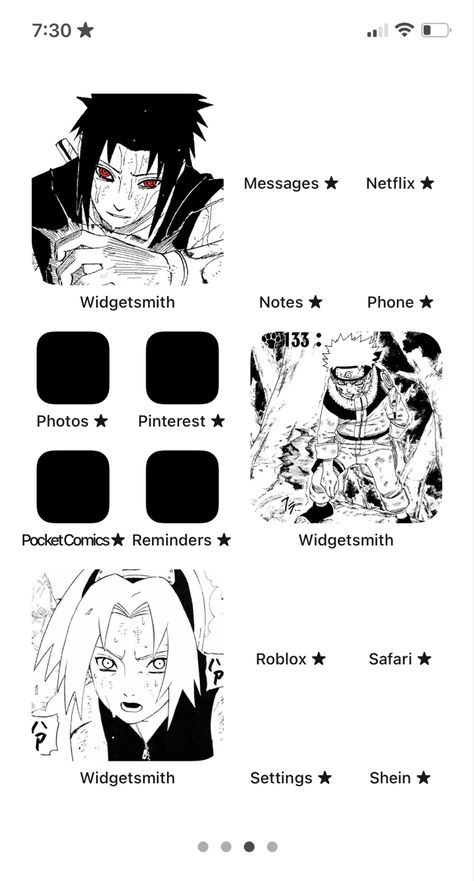 Naruto Homescreen, Anime Ios Layout, Ios 15 Ideas, Widgets Layout, Ios Layout, Study Stationery, Ios Ideas, Ios 15, Homescreen Iphone