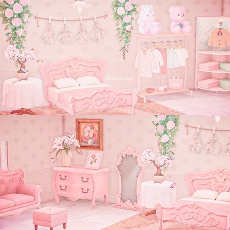 Acnh Wallpaper Designs, Pink House Interior, Cottagecore Animal Crossing, Pink Island, Pink Furniture, Animal Crossing Memes, Animal Crossing Guide, Animal Crossing Wild World, Qr Codes Animal Crossing