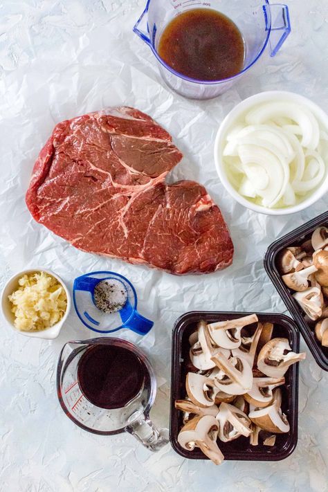 Instant Pot Hibachi Steak and Mushrooms Slow Cooker Round Steak, Cross Rib Steak, Round Steak Recipe, Instant Pot Steak, Chuck Steak Recipes, Hibachi Steak, Sirloin Tip Steak, Sirloin Steak Recipes, Japanese Hibachi