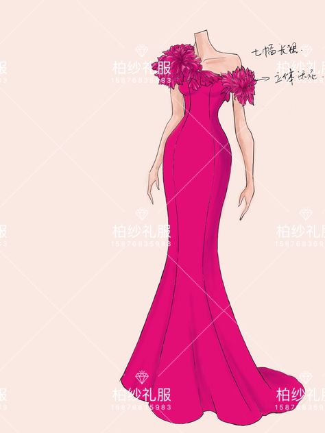 Illustration Dress, Wedding Cheongsam, Fashion Model Drawing, Evening Dress Wedding, Fashion Illustration Poses, Fashion Illustration Collage, Fashion Illustrations Techniques, Fashion Design Sketch, Dress Illustration