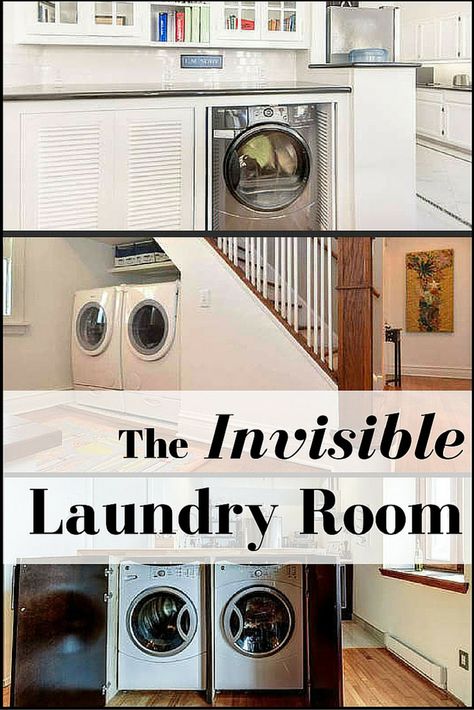 Just because you have to do laundry constantly, doesn't mean you need a constant reminder. These laundry room designs help your washer and dryer blend right in with their surroundings. Moving Laundry Room Upstairs, Laundry Under Stairs Ideas, Washer And Dryer In Bedroom, Washer And Dryer Under Stairs, Washer Dryer Under Stairs, Under The Stairs Laundry Room, Laundry Under Stairs, Laundry Under Staircase, Washer And Dryer In Bathroom