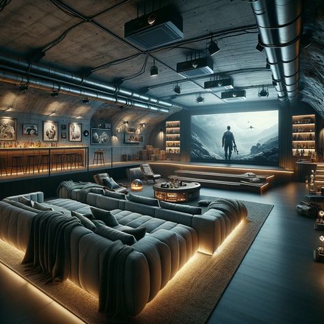 Dark House Interior, Cyberpunk House, Home Theater Room Design, Theater Room Design, Wood Wall Design, Diy Room Decor Videos, Home Cinema Room, Best Home Theater, At Home Movie Theater