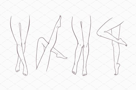 Leg Sketch Woman, Legs Drawing Female, Female Legs Reference, How To Draw Legs Female, High Heels Illustration, Legs Illustration, Heels Illustration, Woman Outline, Legs Drawing