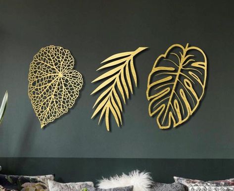 Metal Leaf Wall Art, Oversized Wall Decor, Leaf Wall Decor, Special Colors, Geometric Wall Decor, Wall Decor Modern, Leaf Wall, Wall Art Metal, Wall Decor Design