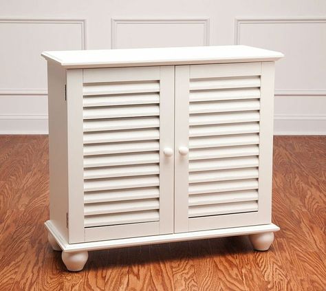 Craftsman Shutters, Shutter Cabinet, White Shutters, Accent Chests, Old Shutters, Shutter Doors, Beach House Design, Pallet Furniture Outdoor, Home Design Living Room