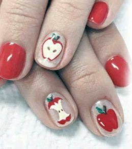 Apple Nails Art, Apple Nails Design, Apple Nail Art, Beginner Nails, Nail Info, Apple Nails, Painting Blending, Fall Nails Designs, Nails Designs Ideas