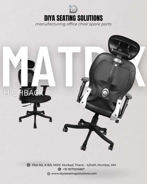 Matrix Black High Back for Revolving Office Chair are manufactured by using quality assured material and advanced techniques, which make them up to the standard in this highly challenging field. For order bulk quantity : +91 9579216867 Visit : www.diyaseatingsolutions.com . #diyaseatingsolutions #officechair #officefurniture #officespace #backrest #officedecor #furniture #furnituredesign Revolving Chair, Chair Parts, Bath Accessories Set, Web Layout Design, Web Layout, Creative Ads, Ads Creative, Office Chairs, Bath Accessories