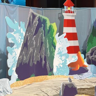 Rocky Beach Decorations|Mr. Mark's Classroom Fake Rock Wall, Vbs Ocean Theme, Breaker Rock Beach, Ocean Vbs, Small Stage, Beach Floats, Lifeway Vbs, Beach Decorations, Rock Panel