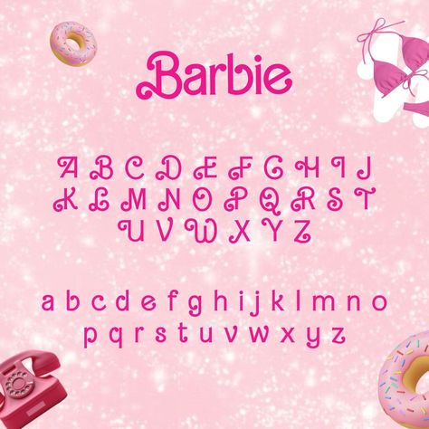 Скачать шрифт Barbie See more ideas about handwriting fonts, script fonts, serif fonts, display fonts, calligraphy fonts and more. #font #typeface #freefonts #typography #fonts2023 #scriptfonts Barbie Theme Journal, Barbie Bujo Theme, Barbie Font Alphabet, Barbie Journal Ideas, Barbie Alphabet Letters, Barbie Font Canva, Barbie Typography, Barbie Font Free, Barbie Font Letters