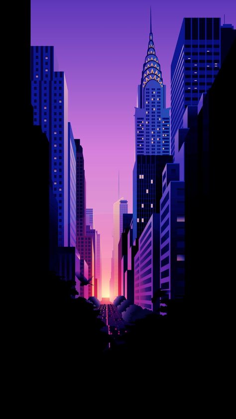 New York Drawing, 11 Wallpaper, Amoled Wallpapers, Building Illustration, Iphone Wallpaper Sky, New Retro Wave, Abstract City, City Background, Ios 11