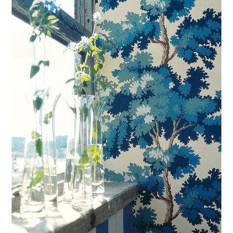 THSc Raphael 36' L x 21" W Wallpaper Roll | Perigold Tree Leaf Wallpaper, Amber Interiors Design, L Wallpaper, Dark Blue Wallpaper, Sandberg Wallpaper, Iconic Wallpaper, Amber Interiors, Forest Wallpaper, Tree Wallpaper