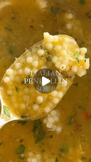 Blair Ward - Registered Dietitian on Instagram: "MY NANA’S ITALIAN PENICILLIN SOUP 🇮🇹🥣🤌 INGREDIENTS: -10 cups water (or 4 cups chicken stock/bone broth, 6 cups water) -4 tsp Chicken Bouillon (or only 1 tbsp if you’re using chicken broth) -5 large carrots, peeled -5 celery stalks -1 white onion -5 cloves garlic (or however many you want, really can’t go wrong) -optional: a couple sprigs of thyme & rosemary (we had leftover from thanksgiving so threw them in) -optional: 1 tsp Italian Bomba sauce from TJs (Calabrian chili paste) -pastina, cooked (I cook mine separately and pour broth over, but you could cook it in the soup if you want) -shredded cooked chicken (I used rotisserie chicken, no skin) -juice of 1 lemon (or half if you don’t like things as lemon-y, but this and the garlic real Leftover Chicken Broth Recipes, Italian Medicine Soup, Pennecillin Soup, Italian Penicillin Soup Video, Pinicillan Soup, Liquid Penicillin Soup, Chicken Stock Soup, Jewish Penicillin Soup Chicken, J Alexanders Chicken Pasta Soup Recipe