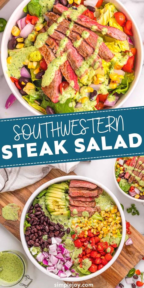 Jalapeño Ranch Dressing, Jalapeño Ranch, Protein Salad Recipes, Steak Salad Recipe, Grilled Dinner, Panera Bread, Steak Salad, Salad Recipes For Dinner, Dressing Recipes