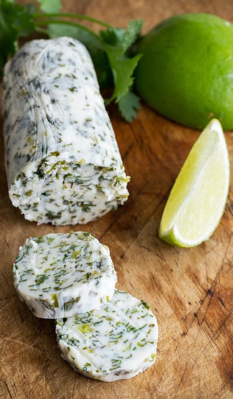 Cilantro Lime Compound Butter Cilantro Lime Butter, Flavored Butter Recipes, Butter Recipes Homemade, Compound Butter Recipe, Fish And Vegetables, Lime Butter, Enjoy Your Meal, Flavored Butter, Compound Butter