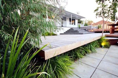 Island Deck, Entry Exterior, Landscaping Around Deck, Exterior Entrance, Building A Floating Deck, Contemporary Backyard, Modern Deck, Floating Deck, Deck Designs Backyard