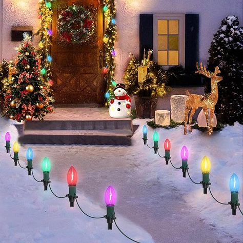 hristmas sidewalk lights outdoor string lights suit various outdoor spaces from Halloween to Christmas. Ideal for paths, walkways, driveways, gardens, patios, and more, they create a festive atmosphere for any party or holiday.