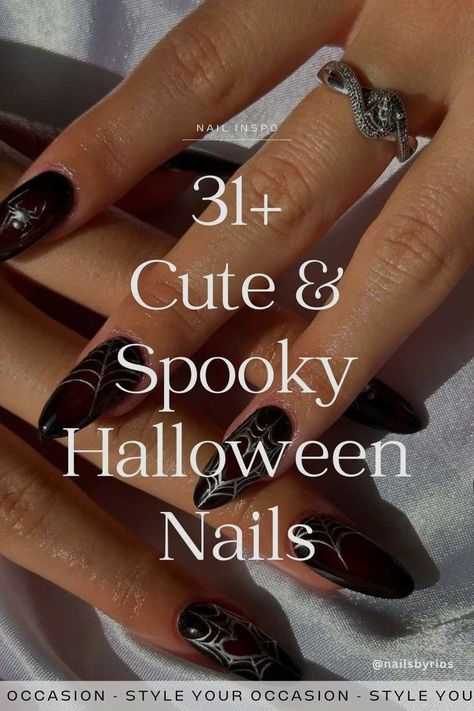 31+ Simple & Spooky Halloween Nail Designs for 2024. Looking for cute and simple Halloween nail ideas? Check out our list of 31+ spooky and adorable Halloween nail ideas! Whether you like acrylic, short, simple, square, or almond Halloween nails, we’ve got black, orange, ghost, and blood nail art ideas. Click through for more! Casual nails, fall nails, Halloween nail inspo. Almond Halloween Nails, Simple Halloween Nail, Black Almond Nails, Halloween Manicure, Fall Nail Trends, Different Nail Designs, Nail Shimmer, Smink Inspiration, Casual Nails