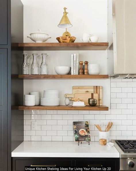 Cool 30+ Unique Kitchen Shelving Ideas For Living Your Kitchen Up Kitchen Shelving Ideas, Kitchen Shelving, Farmhouse Side Table, Shelving Ideas, Kitchen Counter Decor, Small Space Kitchen, Unique Kitchen, Small Dining, Minimalist Kitchen