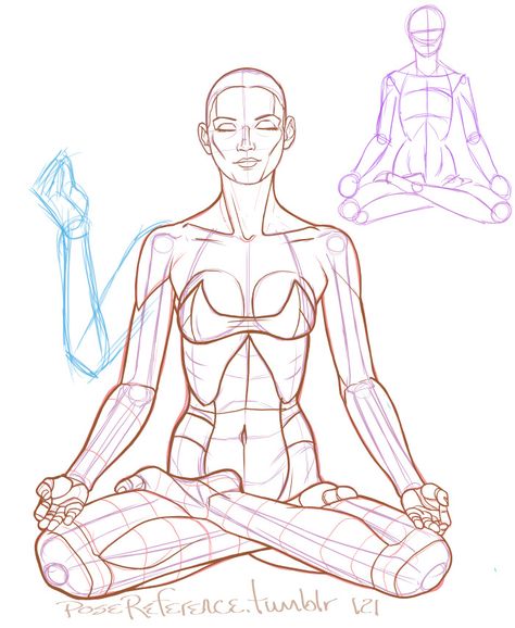 AnatoRef — Pose References by Justin Martin Kickstarter... Meditation Pose Drawing, Meditation Poses, Human Figure Drawing, Pose Yoga, Poses References, Figure Drawing Reference, Art Poses, Female Poses, Drawing Poses