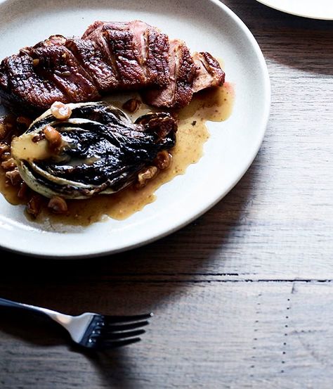 Roast duck breast with hazelnut sauce recipe :: Gourmet Traveller Hazelnut Sauce, Roasted Duck Breast, Duck Soup, Duck Confit, Duck Breast, Special Occasion Food, Roast Duck, Duck Sauce, Duck Recipes