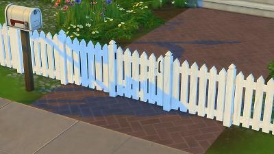 Mod The Sims - White Picket Fence and Gates Mods Sims 4, Wood Fence Design, Die Sims 4, Sims 4 House Building, Fence Styles, Sims House Design, White Picket Fence, Sims 4 Update, Sims 4 Cc Furniture